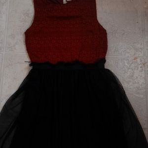 Maroonish-Purple amd Black Dress